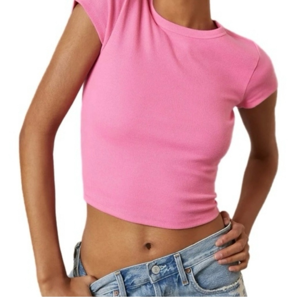 Anthropologie The Blair Baby Tee - Pink